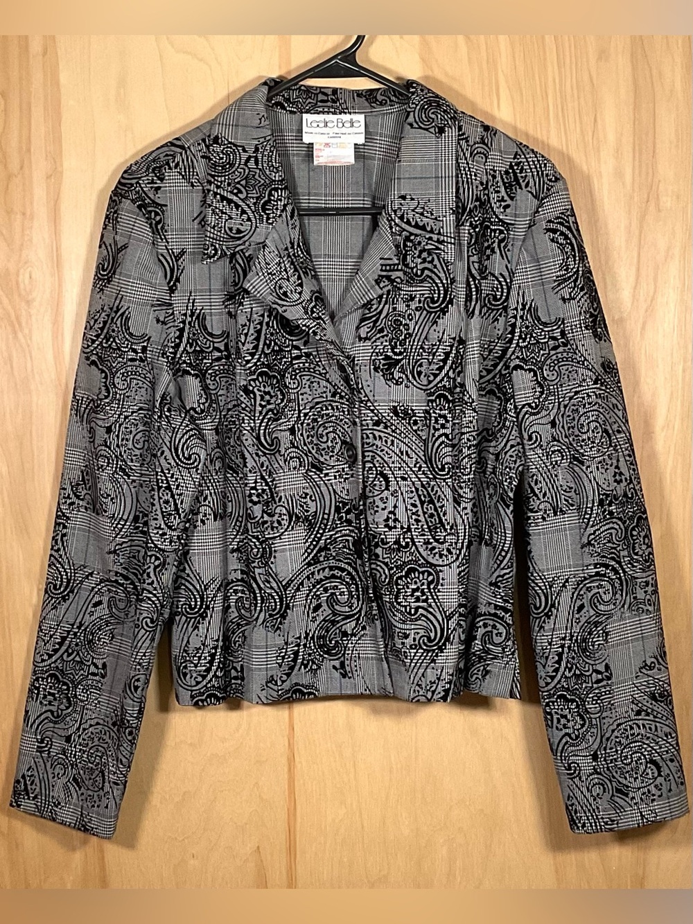 Leslie Belle Plaid with Paisley Button Down Blazer Jacket - EUC